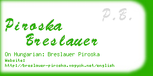 piroska breslauer business card